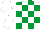 Silk - White and emerald green checked, white cap