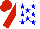Silk - White, blue stars, red sleeves and cap