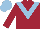 Silk - Garnet, light blue chevron, light blue stars on arms and cap