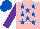 Silk - Pink, royal blue stars, purple sleeves, royal blue cap
