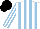 Silk - White body, soft blue striped, white arms, soft blue striped, black cap