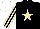 Silk - Black, beige star, striped sleeves, WHITE CAP