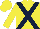 Silk - yellow, dark blue cross sashes