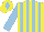 Silk - Yellow body, light blue stripes, light blue sleeves, yellow cap, light blue diamond