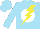 Silk - Sky Blue, Yellow Lightning Bolt On White Ball