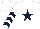 Silk - White, dark blue star, dark blue chevrons on sleeves, white cap