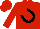 Silk - Red, black horseshoe emblem