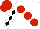 Silk - White, large red spots, black diamonds on white sleeves, red cap