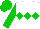 Silk - White, green triple diamond, green arms, green cap