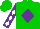 Silk - Green, purple diamond, green and white diamonds on purple sleeves