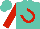 Silk - Turquoise, red horseshoe, red sleeves