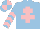 Silk - Light blue, pink cross of lorraine, chevrons on sleeves, quartered cap