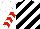 Silk - White, black diagonal stripes, red chevrons on sleeves