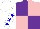 Silk - Purple and pink quartered, blue stars on white sleeves, white cap