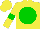 Silk - yellow, green disc, green armlet