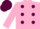 Silk - Pink, Maroon spots, Pink sleeves, Maroon cap