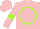 Silk - Pink, lime green circle, lime green armlets on sleeves