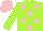 Silk - Lime green, pink spots, pink cap