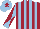 Silk - Maroon and light blue stripes, light blue and maroon diabolo on sleeves, light blue cap, maroon star