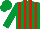 Silk - Emerald green & red stripes