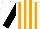 Silk - White & orange stripes, black sleeves, white cap