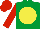 Silk - Emerald green, yellow disc, red sleeves, red cap
