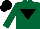 Silk - Dark green, black inverted triangle, dark green sleeves, black cap