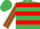 Silk - Emerald green, red hoops, striped sleeves