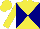 Silk - Yellow, navy blue diagonal quarters