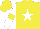 Silk - Yellow, white star, yellow band on white sleeves, yellow cap