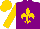 Silk - Royal purple, gold fleur de lys, sleeves and cap