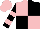 Silk - Pink, black quarters, pink bars on black slvs