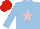 Silk - LIGHT BLUE, PINK star, RED cap