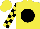 Silk - Yellow,  black ball, black blocks on sleeves