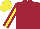 Silk - Maroon, yellow stripe on sleeves, yellow cap