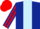Silk - Dark Blue, Light Blue stripe, Dark Blue and Red striped sleeves, Red cap