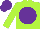 Silk - lime green, purple disc and cap