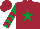 Silk - Maroon, emerald green star, emerald green sleeves, maroon chevrons, maroon cap