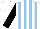 Silk - White, light blue stripes, black sleeves, white cap