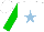 Silk - White, light blue star, green sleeves