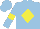 Silk - Light blue, yellow diamond, yellow band on sleeves, light blue cap