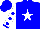 Silk - Blue, white star, blue dots and cuffs on white sleeves