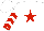 Silk - White, red star, red chevrons and cuffs on sleeves