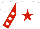 Silk - White, red star, white circles on red sleeves