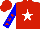 Silk - Red,  white star, red stars on blue sleeves