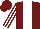 Silk - Burgundy, white panel, white sleeves with burgundy stripes