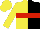 Silk - yellow and black halved, red hoop