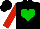 Silk - Black, green heart, red sleeves