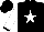 Silk - Black, white star, black cuffs on white sleeves