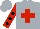 Silk - Silver, red cross, black dots on red sleeves